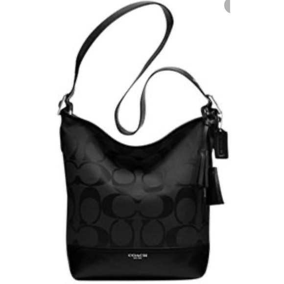 Coach Handbags - Coach legacy Signature black leather duffel shoulder bag